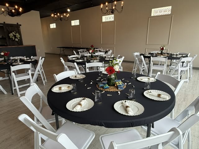 The venue prepared for an intimate event